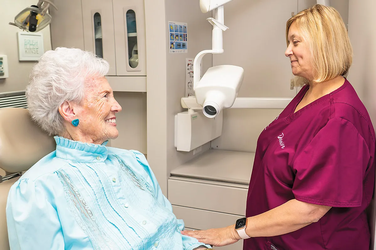 Patient getting a new patient exam with digital 3D X-rays.